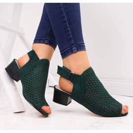 Gröna Sabatina genombrutna gröna damsandaler 1