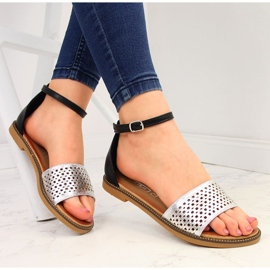 Damsandaler med nitar svart och silver Filippo 1