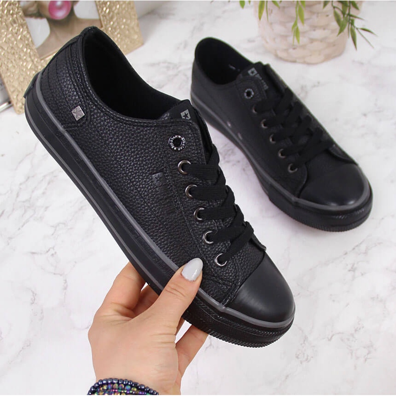 Svart ekologiskt läder lågtopp Big Star II274002 2