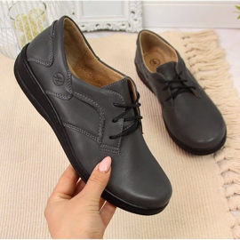 Gråa läderskor för dam Helios 715 2