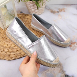 Damespadrillor i silver eko läder Big Star HH274504 silver- 1