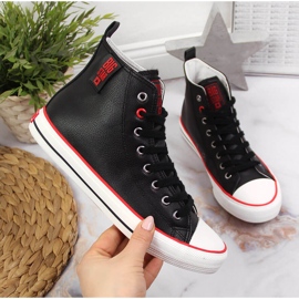 Högtoppade svarta eko-läder sneakers Big Star JJ274131 1