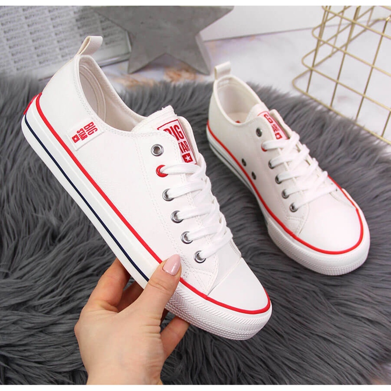 Sneakers i vit ekoläder med låg topp Big Star JJ274130 2