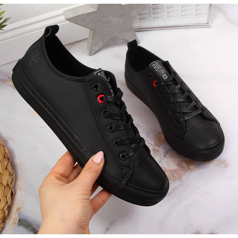 Lågt ekoläder helt svart Big Star JJ274006 2