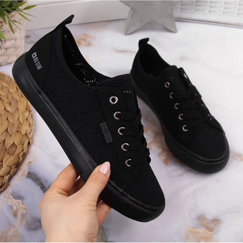 Låg spetstextil svart Big Star JJ274064 1