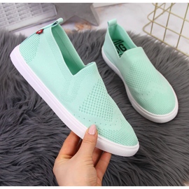 Mint slip on sneakers för kvinnor Big Star FF274A604 grön 1