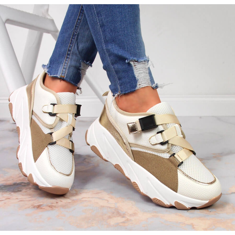 Damsneakers på krämplattformen Potocki mångfärgad 1