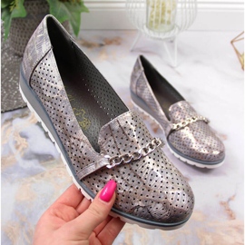 Genombrutna skor för kvinnor med kedja Lavendel Jezzi violett mångfärgad 1