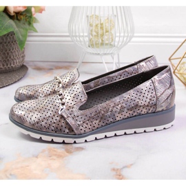 Genombrutna skor för kvinnor med kedja Lavendel Jezzi purpur mångfärgad 2