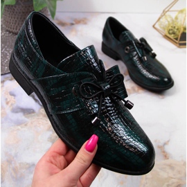 Gröna Jezzi lackade damskor med rosett 1