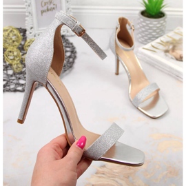 Silver Vinceza sandaler med höga klackar 1