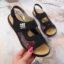 Rieker 65989-14 marinblå kardborresandaler 1