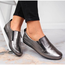 T.Sokolski Skinnskor för kvinnor med dragkedja, silver T. Sokolski silver- 1