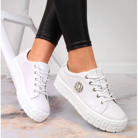 Plattskinnskor för kvinnor vita Filippo 1