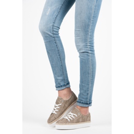 Kylie Genombrutna sneakers på plattformen brun 1