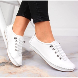 Slip-on skor i vitt läder för kvinnor Artiker 1