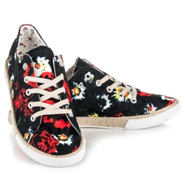 Kylie espadrillor med snörning svart 1