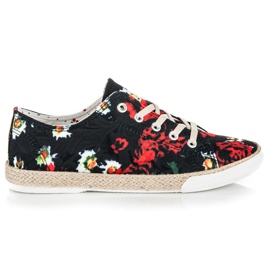 Kylie espadrillor med snörning svart 2