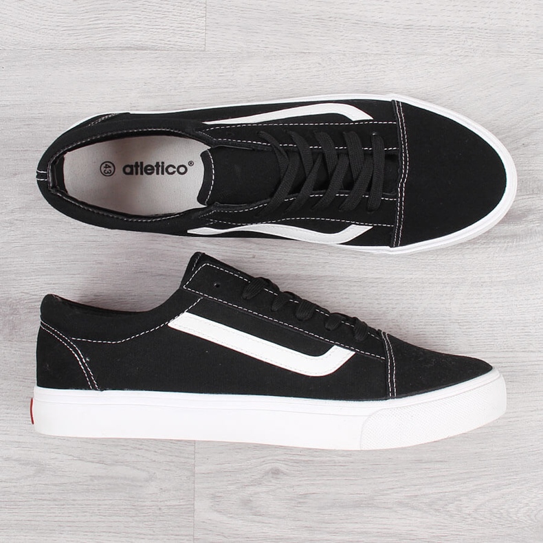 Atletico låga svarta sneakers för män 1