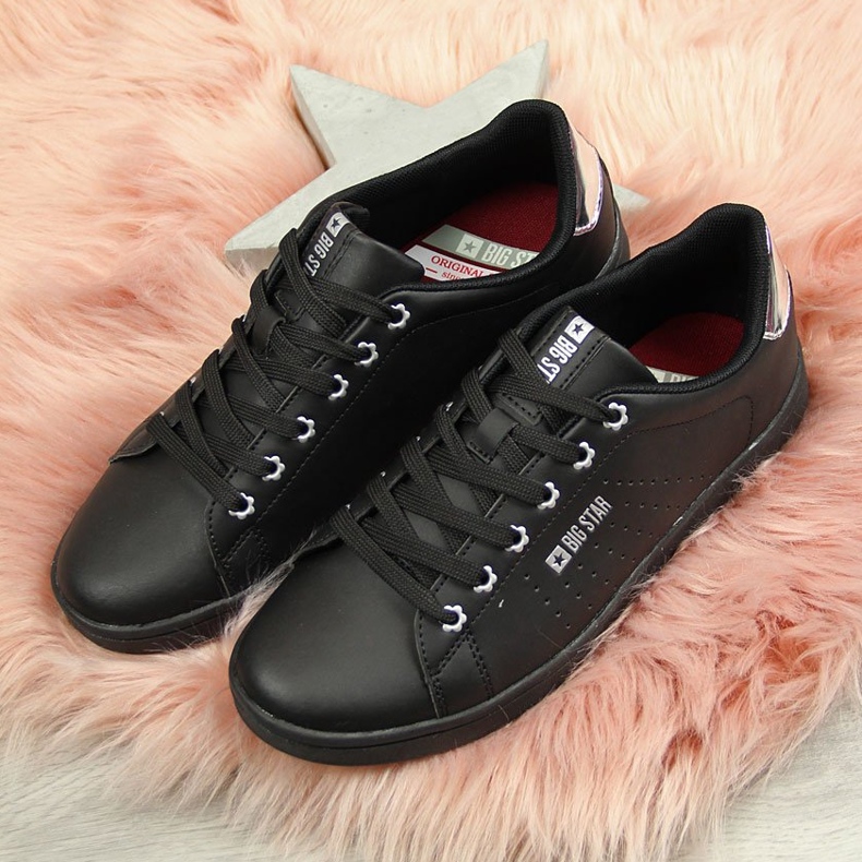 Svarta damsneakers med ekoläder Big Star DD274586 2