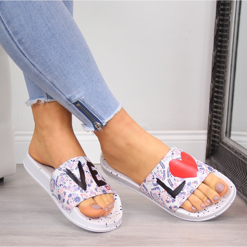 Vita strandtofflor i gummi Big Star för kvinnor 1