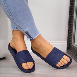 Big Star DD274A269 marinblå strandtofflor i gummi 1