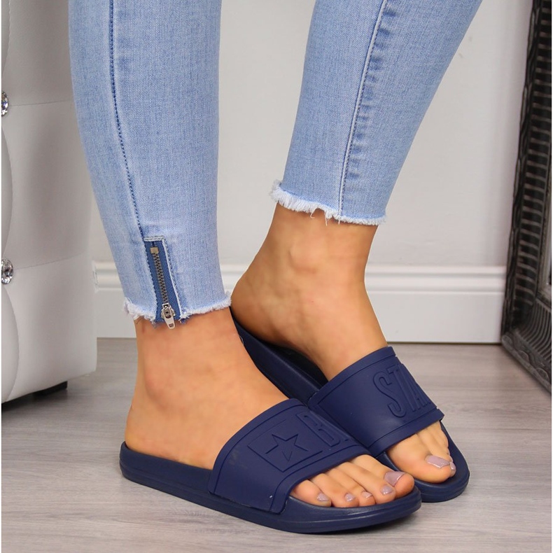 Big Star DD274A269 marinblå strandtofflor i gummi 2