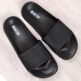 Barns svarta gummi strandtofflor Big Star DD374157 2