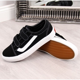 Svarta Atletico svarta kardborrsneakers för barn 1