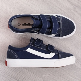 Atletico marinblå kardborrsneakers för barn 1