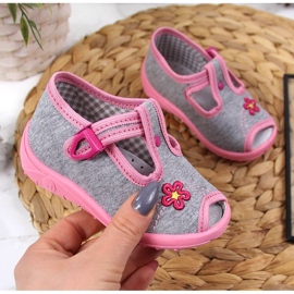 Flicktofflor, sandaler, hemmagrå Nazo rosa 1