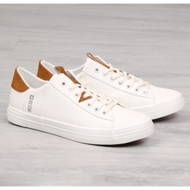 Vita, lågtoppade, ekologiska lädersneakers för män Big Star GG174025 1