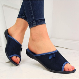 Hemtofflor för kvinnor, marinblå och blå Befado 1
