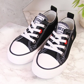 Barnsneakers låga svarta Big Star HH374090 vit 2