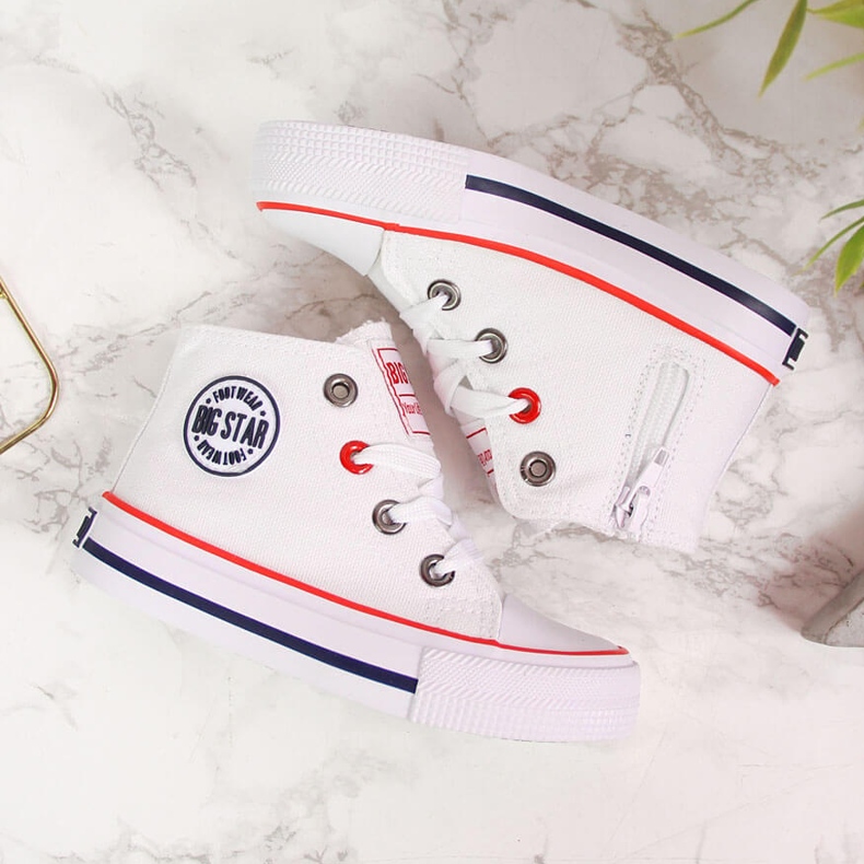 Vita barnsneakers med dragkedja Big Star HH374083 2