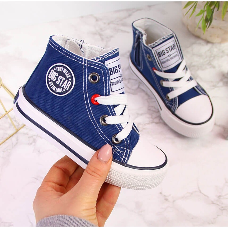 Barnsneakers med ankel, marinblå Big Star HH374085 2