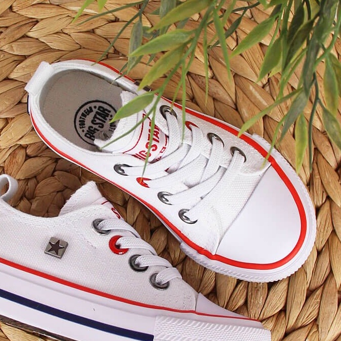 Barnsneakers låga vita Big Star HH374089 1