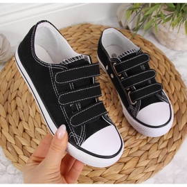 Svarta Atletico-sneakers för barn med kardborreband 1