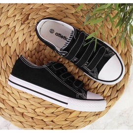 Svarta Atletico-sneakers för barn med kardborreband 2