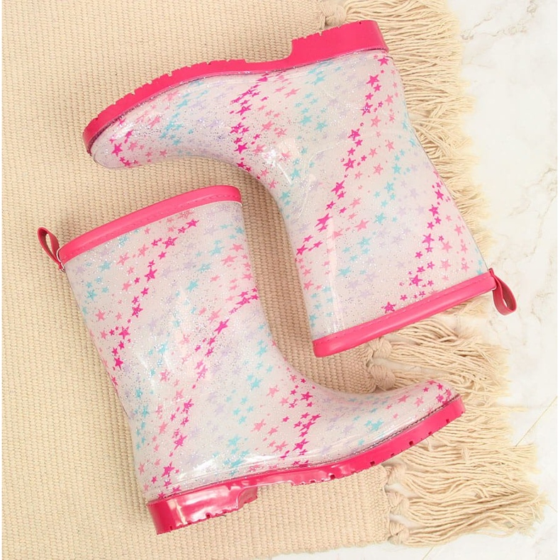 T.Sokolski Flickgaloscher med vita stjärnor av T. Sokolski rosa mångfärgad 2