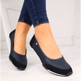 Marinblå läderballerinor för kvinnor Filippo 1