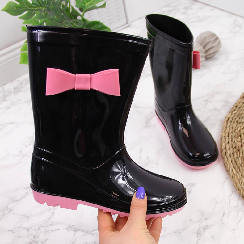 Black American Club flickgaloscher med rosett svart 1