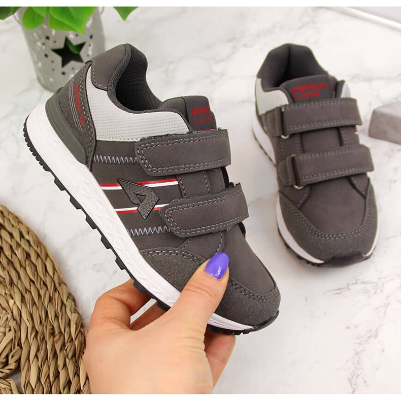 Sport pojkar grå American Club kardborreband 1