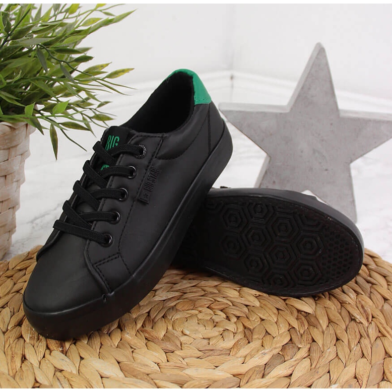 Barnsneakers low eco läder svart Big Star DD374147 2