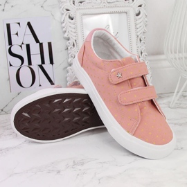 Sneakers för flickor med kardborreband rosa stjärnor Atletico 2