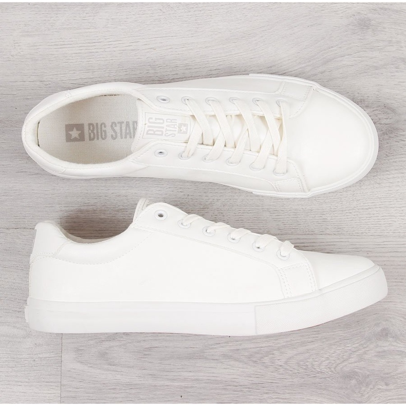 Låg topp för män i vitt ekoläder Big Star II174028 1
