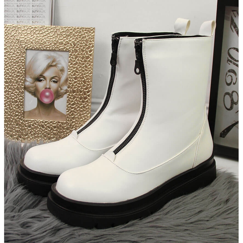 Vita eVento-arbetare för kvinnor med dragkedja framtill 2