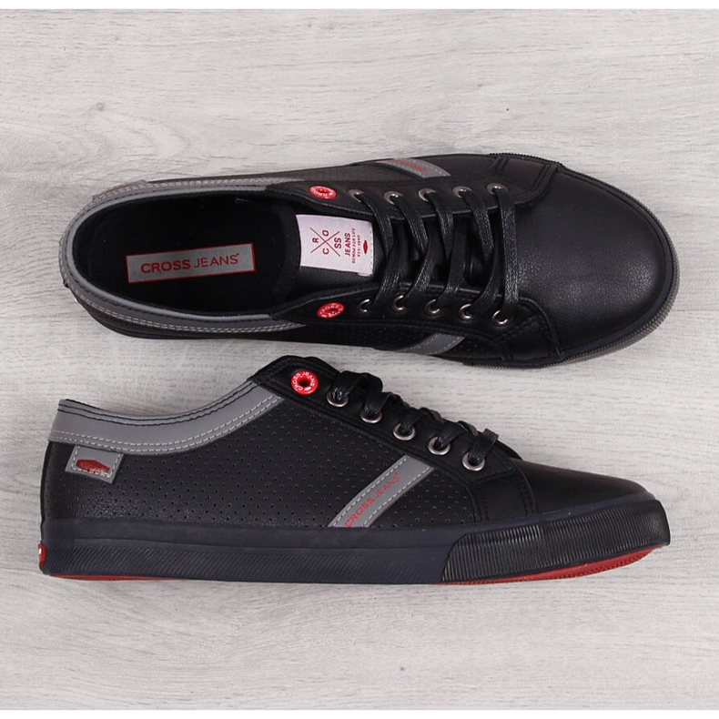 Herrsneakers låg eko läder svart Cross Jeans II1R4004C 1