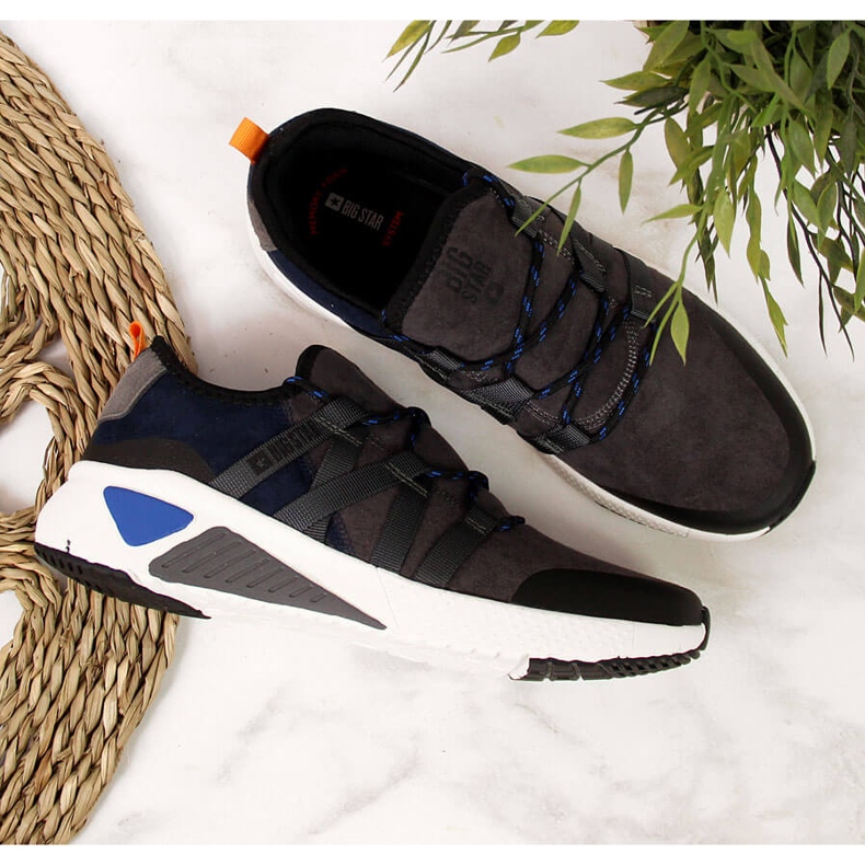 Grå sportskor i läder Big Star II274309 2