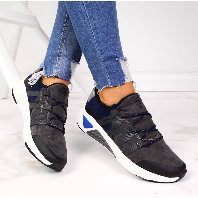 Grå sportskor i läder Big Star II274309 1